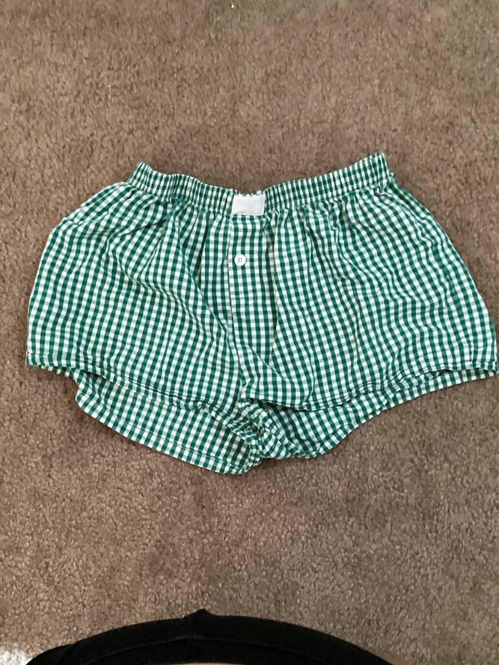 Green Gingham Cotton Boxer Shorts